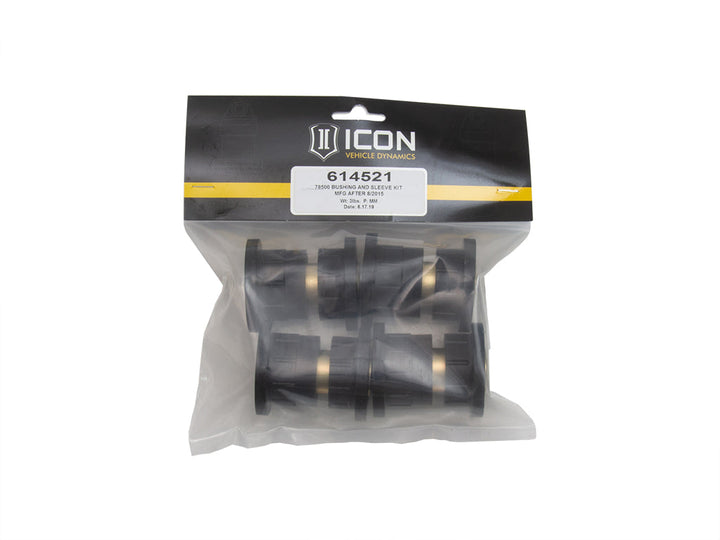 ICON 2011-2019 Chevrolet Silverado 2500 &amp; 3500/GMC Sierra 2500 &amp; 3500, Tubular UCA Manufactured After 8, Replacement Bushing &amp; Sleeve Kit