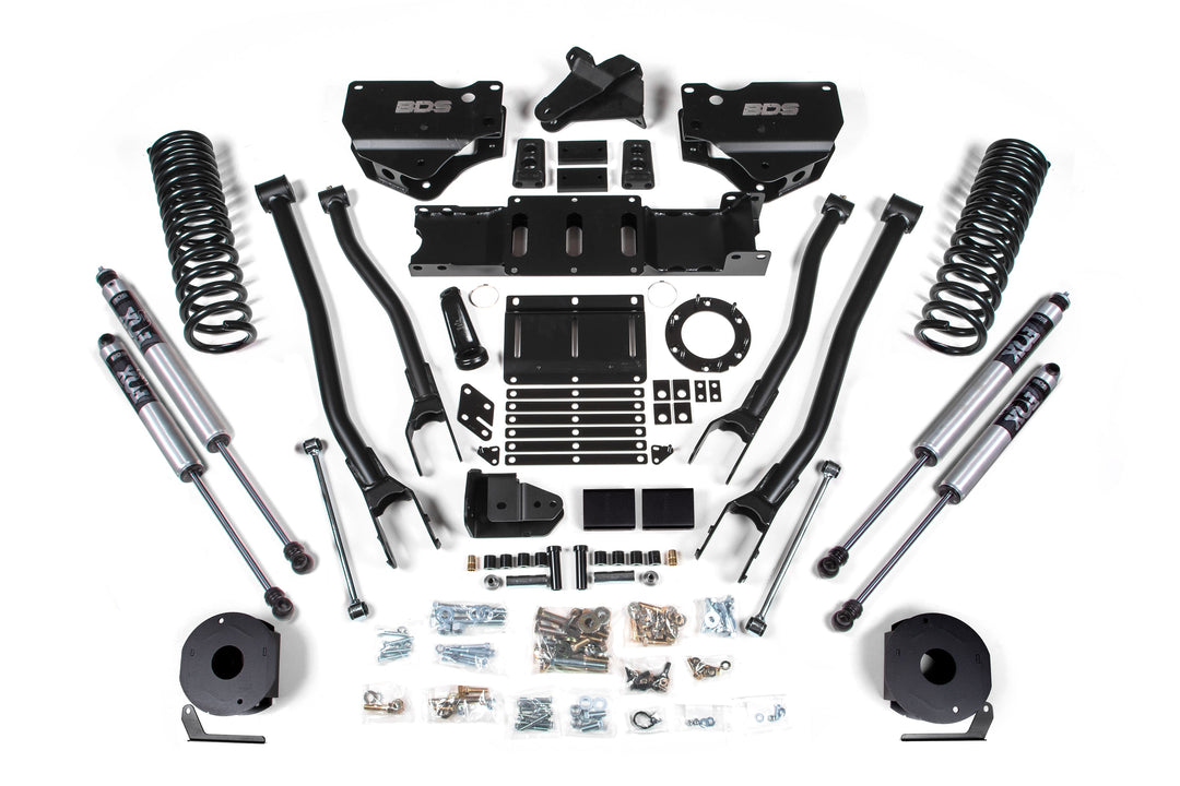 BDS Suspension 4 Inch Lift Kit w/ 4-Link Ram 2500 w/ Rear Air Ride 2019-2024 4WD Gas - FOX 2.0 Performance Series