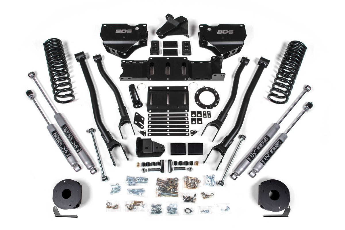 BDS Suspension 4 Inch Lift Kit w/ 4-Link Ram 2500 w/ Rear Air Ride 2019-2024 4WD Gas - NX2 Nitro Series