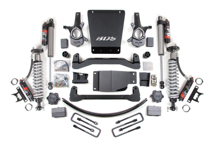 BDS Suspension 6 Inch Lift Kit FOX Performance Elite Coilover Chevy Silverado or GMC Sierra 1500 2007-2013 4WD - Block Kit and Add-A-Leaf / FOX 2.5 Performance Elite