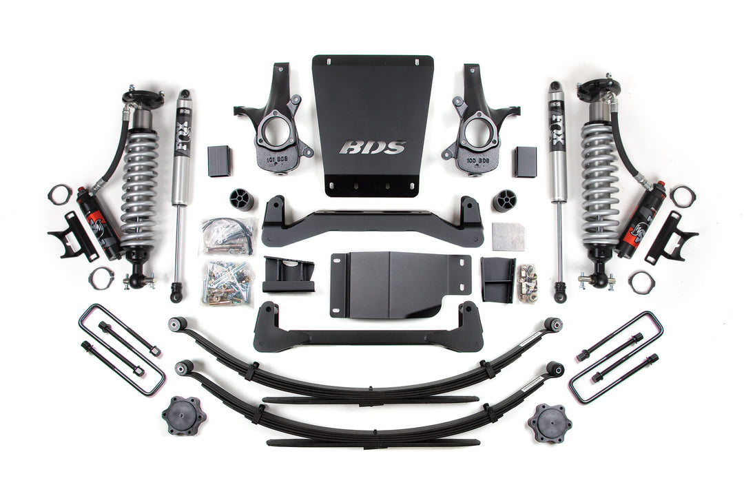 BDS Suspension 6 Inch Lift Kit FOX Performance Elite Coilover Chevy Silverado or GMC Sierra 1500 2007-2013 4WD - Leaf Springs / FOX 2.0 Performance Series