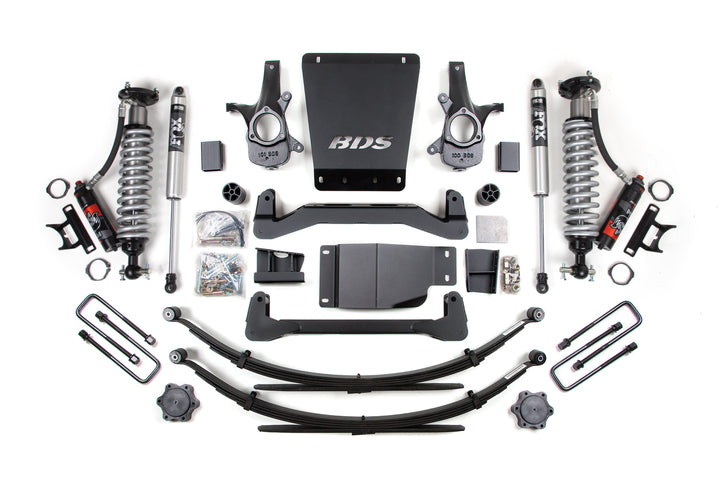 BDS Suspension 6 Inch Lift Kit FOX Performance Elite Coilover Chevy Silverado or GMC Sierra 1500 2007-2013 4WD - Leaf Springs / FOX 2.0 Performance Series