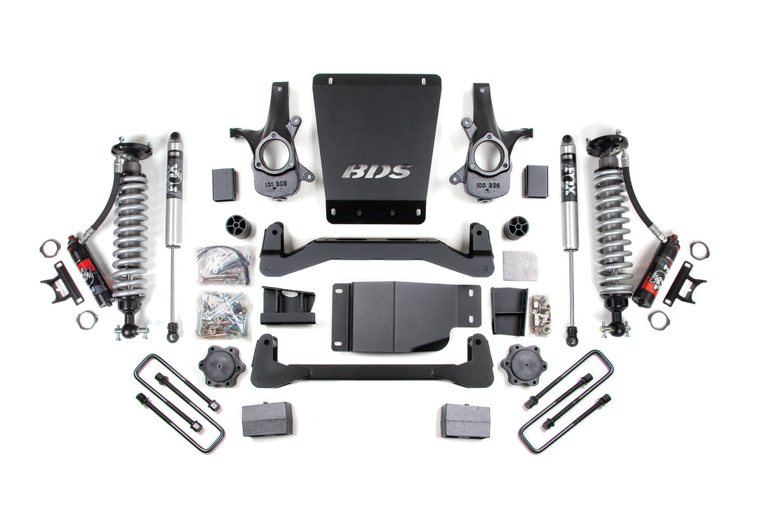 BDS Suspension 4 Inch Lift Kit FOX Performance Elite Coilover Chevy Silverado or GMC Sierra 1500 2007-2013 4WD - Block Kit / FOX 2.0 Performance Series