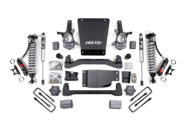 BDS Suspension 4 Inch Lift Kit FOX Performance Elite Coilover Chevy Silverado or GMC Sierra 1500 2007-2013 4WD - Block Kit / FOX 2.0 Performance Series
