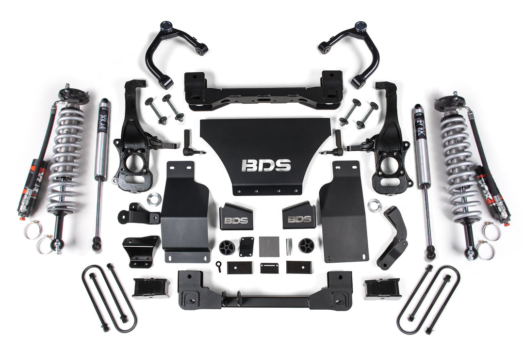 BDS Suspension 4 Inch Lift Kit FOX Coil-Over Chevy Silverado or GMC Sierra 1500 2025-2026 4WD Gas - FOX 2.5 Performance Elite Coil-Over / FOX 2.0 Performance Series Shock