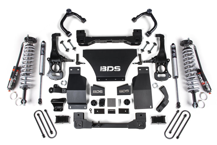 BDS Suspension 4 Inch Lift Kit FOX Coil-Over Chevy Silverado or GMC Sierra 1500 2025-2026 4WD Gas - FOX 2.5 Performance Elite Coil-Over / FOX 2.0 Performance Series Shock