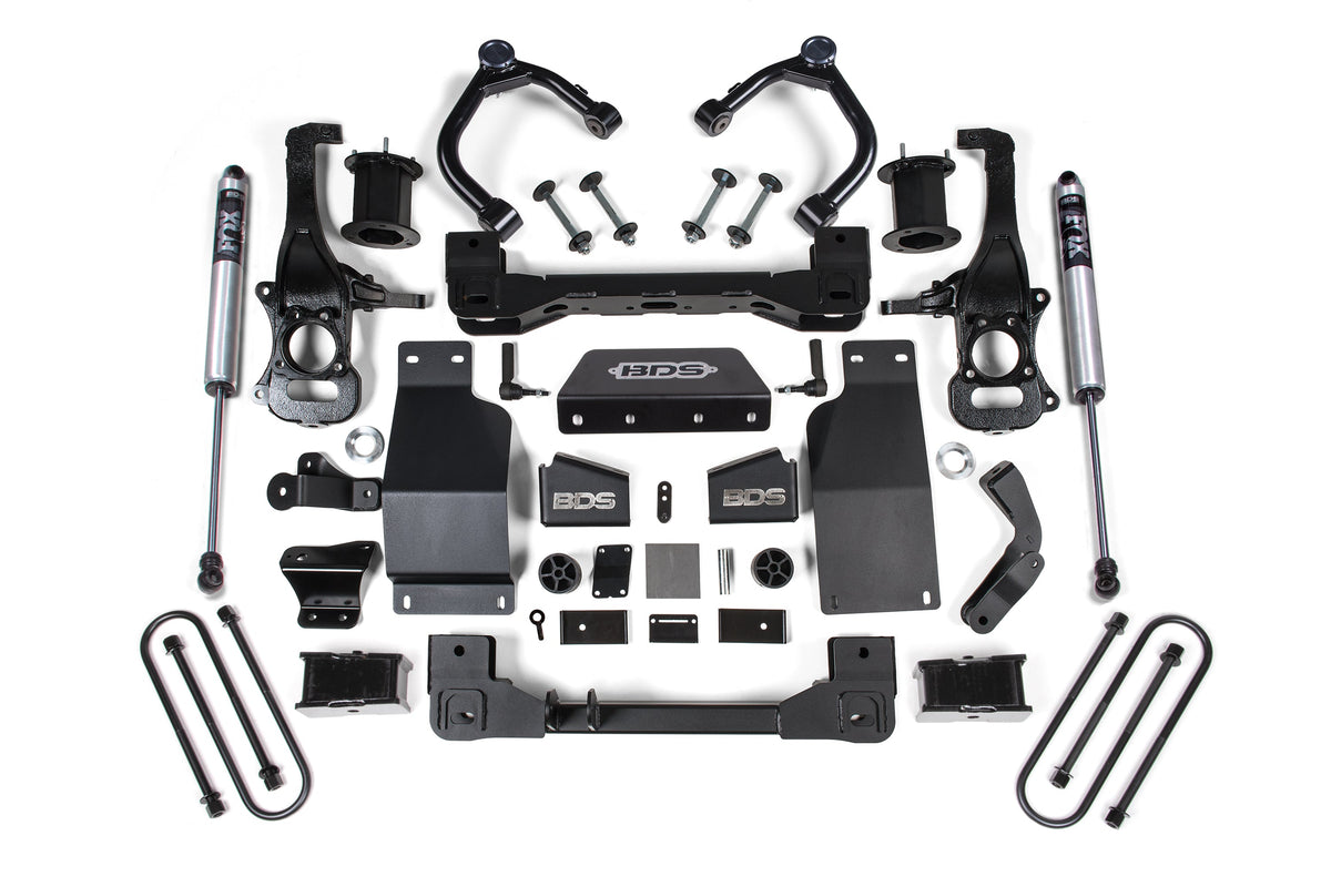 BDS Suspension 4 Inch Lift Kit Chevy Silverado or GMC Sierra 1500 2025-2026 4WD Diesel - FOX 2.0 Performance Series – Strut Spacer