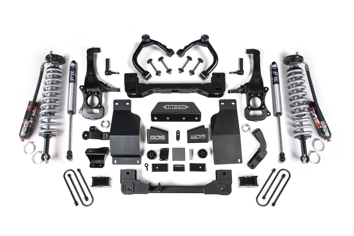 BDS Suspension 4 Inch Lift Kit FOX Coil-Over Chevy Silverado or GMC Sierra 1500 2025-2026 4WD Diesel - FOX 2.5 Performance Elite Coil-Over / FOX 2.0 Performance Series Shock
