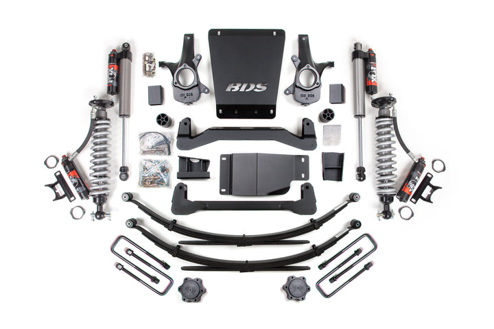 BDS Suspension 4 Inch Lift Kit FOX Performance Elite Coilover Chevy Silverado or GMC Sierra 1500 2007-2013 4WD - Leaf Springs / FOX 2.5 Performance Elite