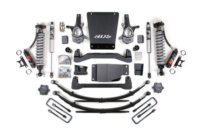 BDS Suspension 4 Inch Lift Kit FOX Performance Elite Coilover Chevy Silverado or GMC Sierra 1500 2007-2013 4WD - Leaf Springs / FOX 2.0 Performance Series