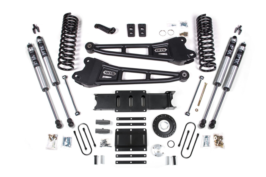 BDS Suspension 6 Inch Lift Kit w/ Radius Arm Ram 3500 2013-2018 4WD Diesel - 5 Inch Block Kit – 8 Bolt – FOX 2.0 Performance Series