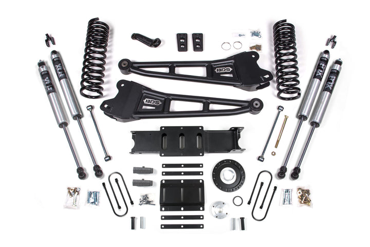 BDS Suspension 6 Inch Lift Kit w/ Radius Arm Ram 3500 2013-2018 4WD Diesel - 5 Inch Block Kit – 8 Bolt – FOX 2.0 Performance Series