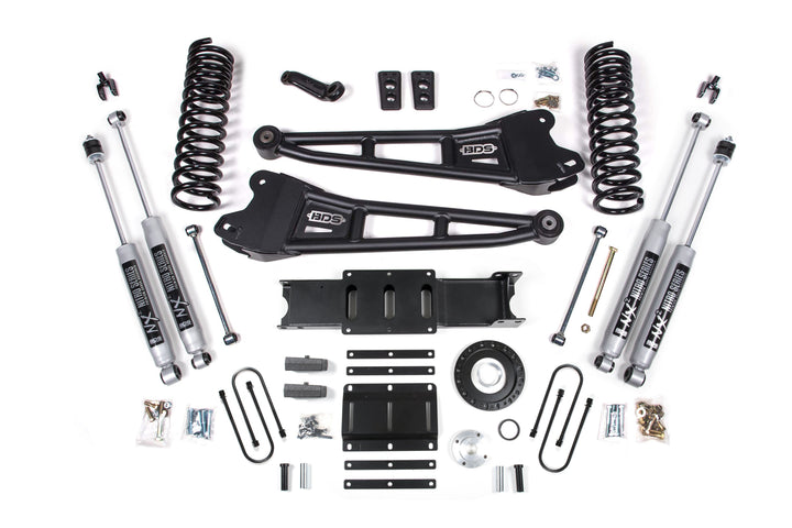 BDS Suspension 6 Inch Lift Kit w/ Radius Arm Ram 3500 2013-2018 4WD Diesel - 5 Inch Block Kit – 8 Bolt – NX2 Nitro Series