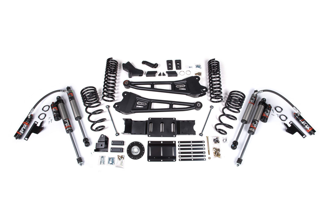 BDS Suspension 6 Inch Lift Kit w/ Radius Arms Extended Travel Ram 2500 2025-2027 4WD Diesel - Coil Spring/Bump Stop Extension – FOX 2.5 Performance Elite