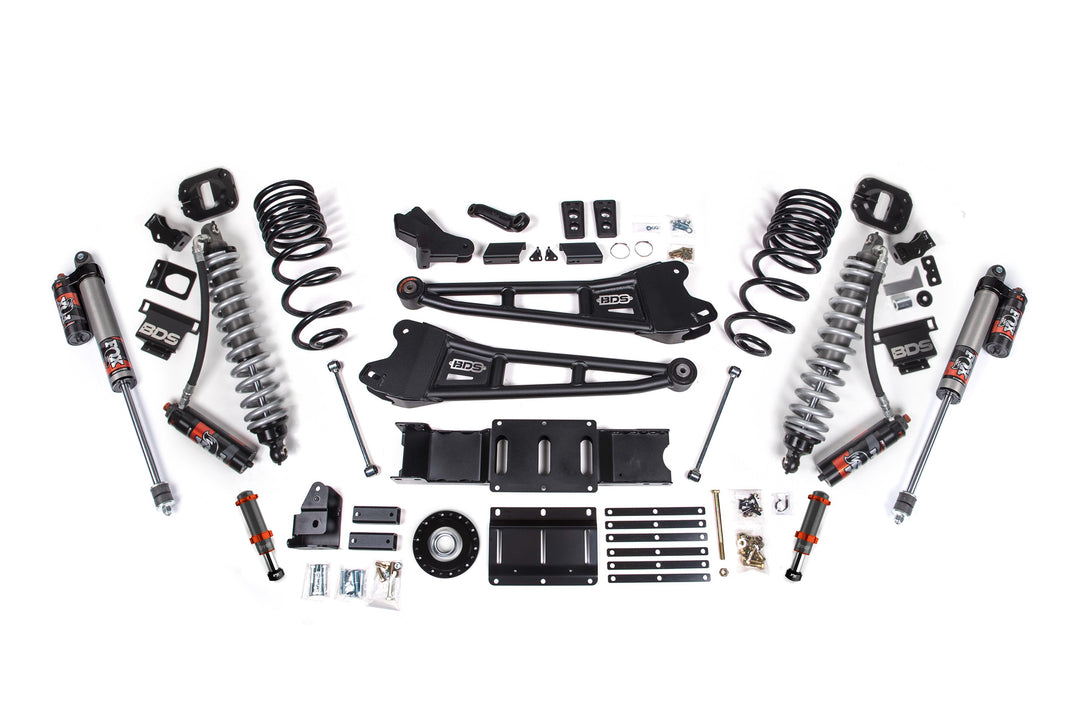BDS Suspension 4 Inch Lift Kit w/ Radius Arm Extended Travel Ram 2500 2025-2027 4WD Diesel - Coil-Over/FOX 2.0 Hydro Bump Stop – FOX 2.5 Performance Elite