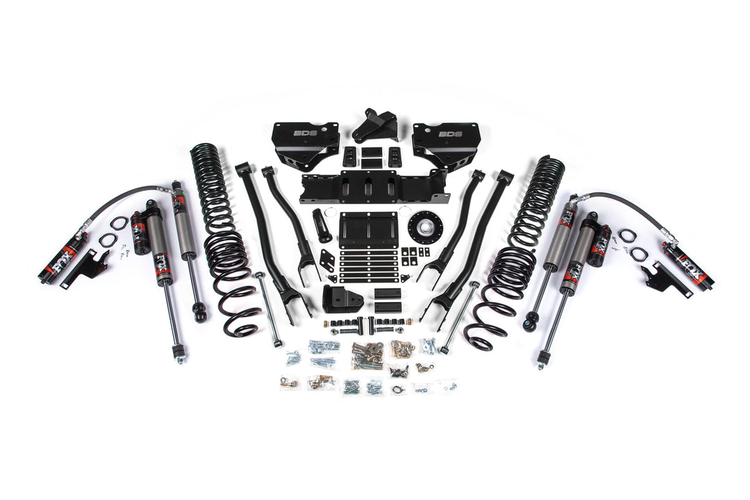 BDS Suspension 4 Inch Lift Kit w/ 4-Link Extended Travel Ram 2500 2025-2027 4WD Diesel - Coil Spring/Bump Stop Extension – FOX 2.5 Performance Elite