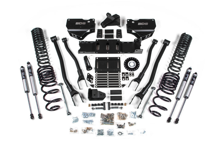 BDS Suspension 6 Inch Lift Kit w/ 4-Link Extended Travel Ram 2500 2025-2027 4WD Diesel - Coil Spring/Bump Stop Extension – FOX 2.0 Performance Series