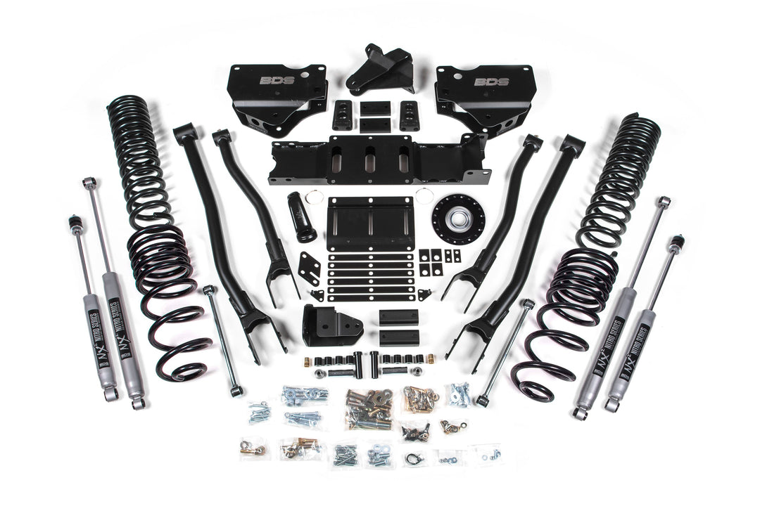 BDS Suspension 6 Inch Lift Kit w/ 4-Link Extended Travel Ram 2500 2025-2027 4WD Diesel - Coil Spring/Bump Stop Extension – NX2 Nitro Series
