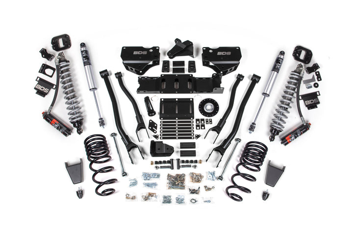 BDS Suspension 4 Inch Lift Kit w/ 4-Link Extended Travel Ram 2500 2025-2027 4WD Diesel - Coil-Over/Rubber Bump Stop – FOX 2.5 Performance Series HTO