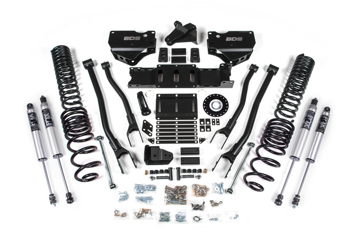 BDS Suspension 6 Inch Lift Kit w/ 4-Link Extended Travel Ram 2500 2025-2027 4WD Diesel - Coil Spring/Bump Stop Extension – FOX 2.5 Performance Series HTO