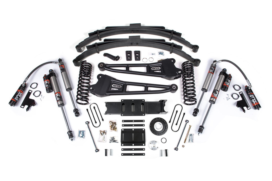 BDS Suspension 6 Inch Lift Kit w/ Radius Arm Ram 3500 2013-2018 4WD Diesel - 4.5 Inch Leaf Springs – 8 Bolt – FOX 2.5 Performance Elite