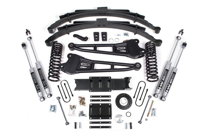 BDS Suspension 6 Inch Lift Kit w/ Radius Arm Ram 3500 2013-2018 4WD Diesel - 4.5 Inch Leaf Springs – 8 Bolt – NX2 Nitro Series