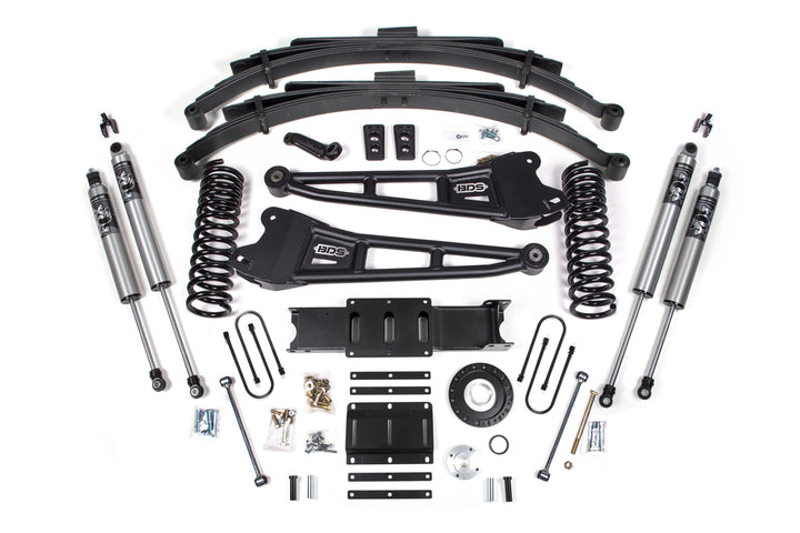 BDS Suspension 6 Inch Lift Kit w/ Radius Arm Ram 3500 2013-2018 4WD Diesel - 4.5 Inch Leaf Springs – 8 Bolt – FOX 2.5 Performance Series HTO