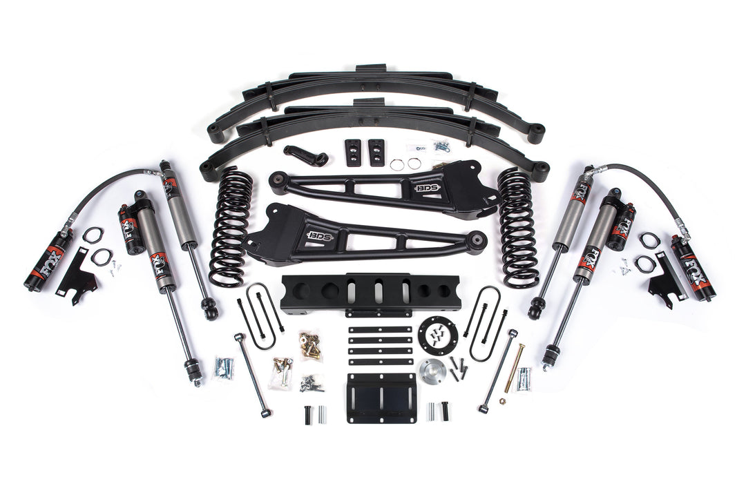 BDS Suspension 6 Inch Lift Kit w/ Radius Arm Ram 3500 2013-2018 4WD Diesel - 4.5 Inch Leaf Springs – 6 Bolt – FOX 2.5 Performance Elite