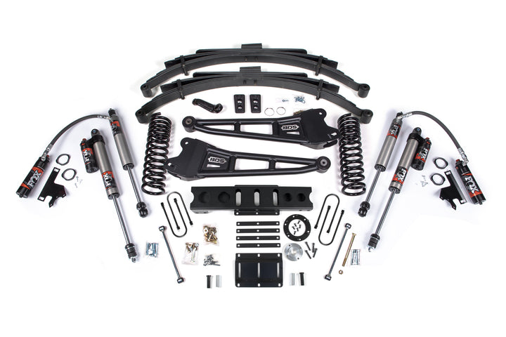 BDS Suspension 6 Inch Lift Kit w/ Radius Arm Ram 3500 2013-2018 4WD Diesel - 4.5 Inch Leaf Springs – 6 Bolt – FOX 2.5 Performance Elite