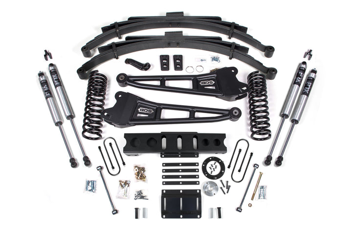 BDS Suspension 6 Inch Lift Kit w/ Radius Arm Ram 3500 2013-2018 4WD Diesel - 4.5 Inch Leaf Springs – 6 Bolt – FOX 2.0 Performance Series