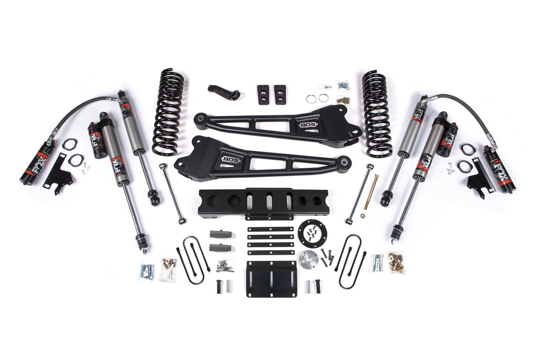 BDS Suspension 6 Inch Lift Kit w/ Radius Arm Ram 3500 2013-2018 4WD Diesel - 4 Inch Block Kit – 6 Bolt – FOX 2.5 Performance Elite
