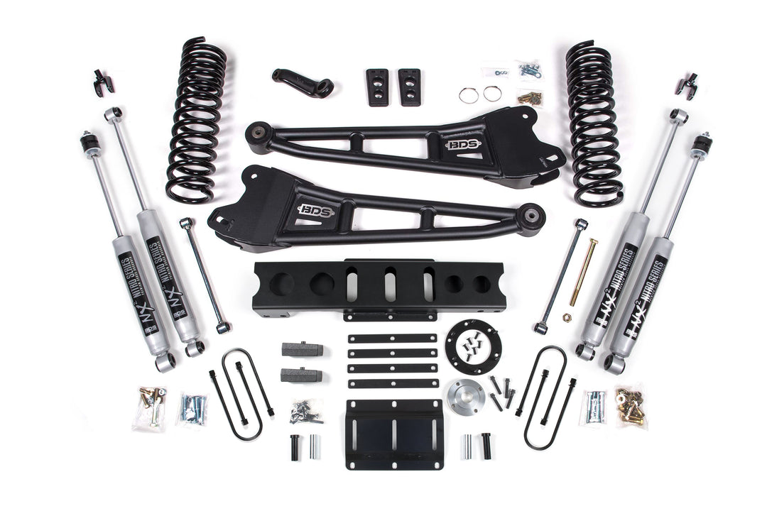 BDS Suspension 6 Inch Lift Kit w/ Radius Arm Ram 3500 2013-2018 4WD Diesel - 4 Inch Block Kit – 6 Bolt – NX2 Nitro Series