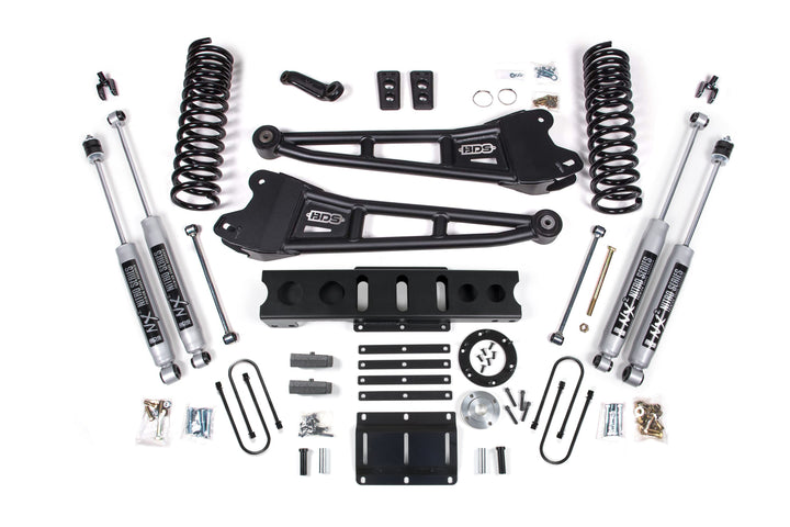 BDS Suspension 6 Inch Lift Kit w/ Radius Arm Ram 3500 2013-2018 4WD Diesel - 4 Inch Block Kit – 6 Bolt – NX2 Nitro Series