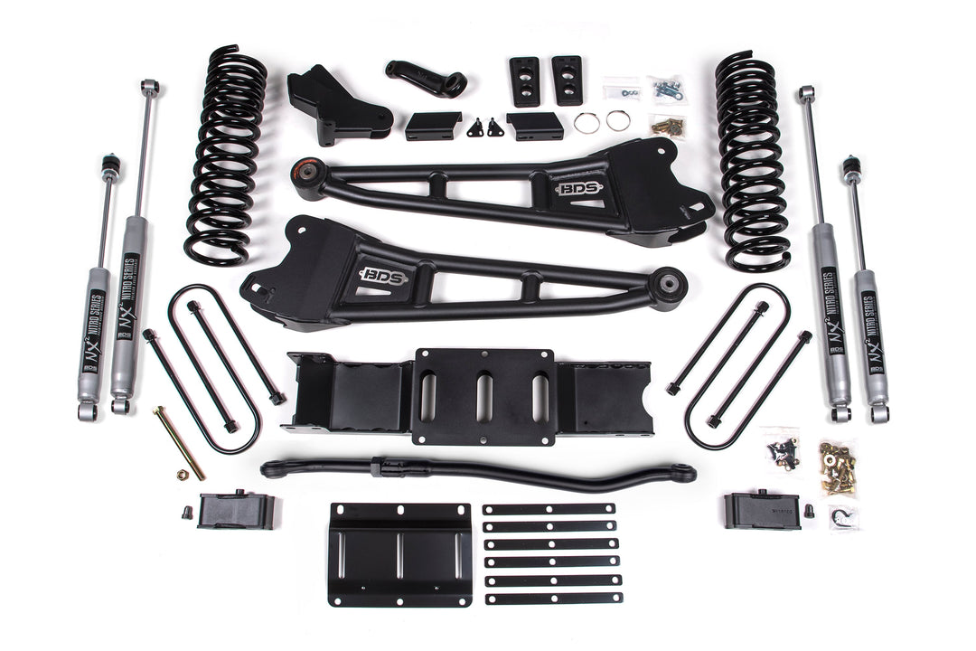 BDS Suspension 4 Inch Lift Kit w/ Radius Arm Ram 3500 2025-2027 4WD Diesel - 3 Inch Block Kit Without Overload / NX2 Nitro Series