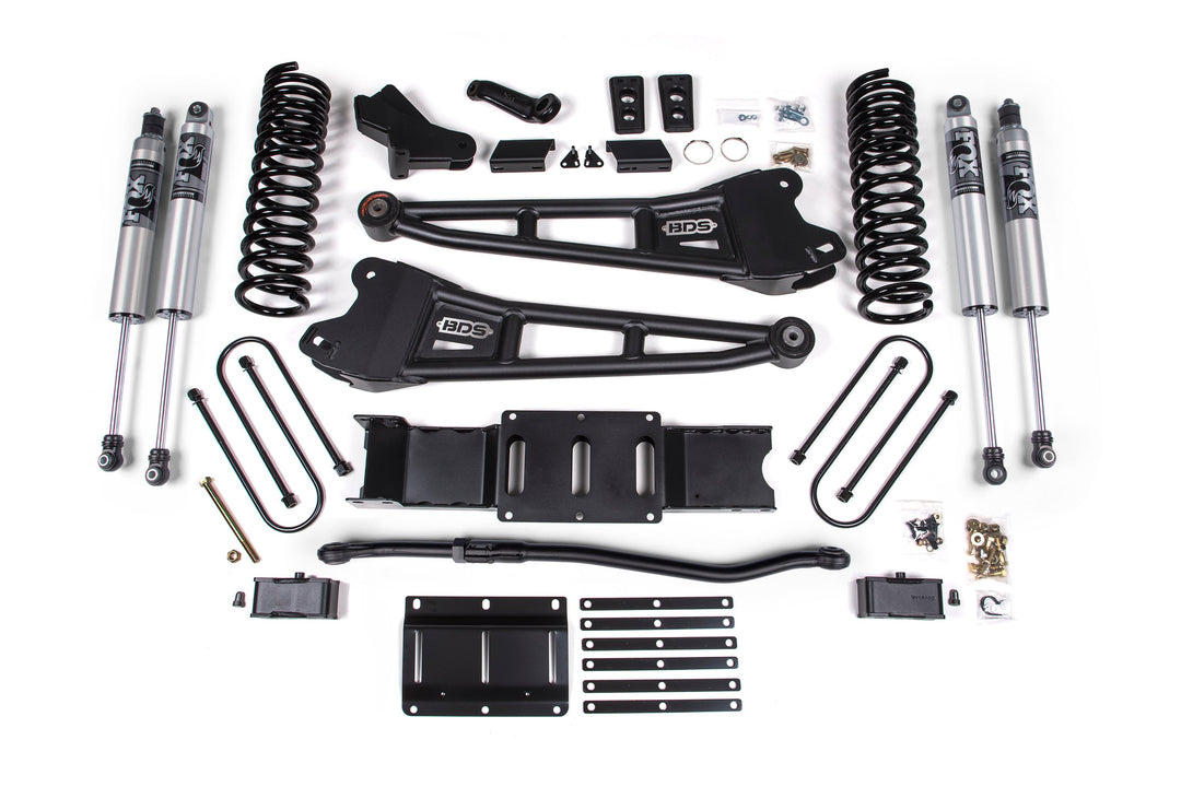 BDS Suspension 4 Inch Lift Kit w/ Radius Arm Ram 3500 2025-2027 4WD Diesel - 3 Inch Block Kit Without Overload / FOX 2.5 Performance Series HTO