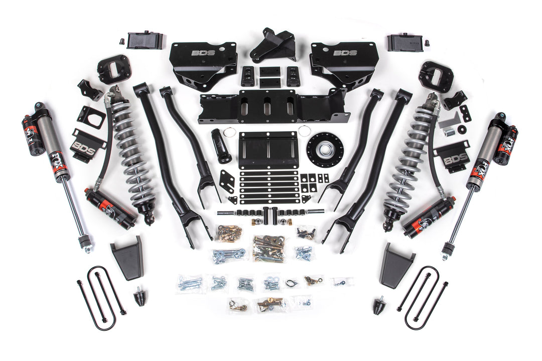 BDS Suspension 4 Inch Lift Kit w/ 4-Link Extended Travel Ram 3500 2025-2027 4WD Diesel - Coil-Over/Rubber Bump Stop – FOX 2.5 Performance Elite – 2 Inch Block Kit Without Overload