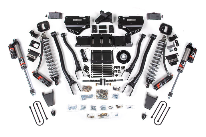 BDS Suspension 4 Inch Lift Kit w/ 4-Link Extended Travel Ram 3500 2025-2027 4WD Diesel - Coil-Over/Rubber Bump Stop – FOX 2.5 Performance Elite – 2 Inch Block Kit Without Overload