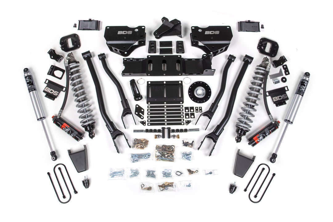 BDS Suspension 4 Inch Lift Kit w/ 4-Link Extended Travel Ram 3500 2025-2027 4WD Diesel - Coil-Over/Rubber Bump Stop – FOX 2.5 Performance Series HTO – 2 Inch Block Kit Without Overload