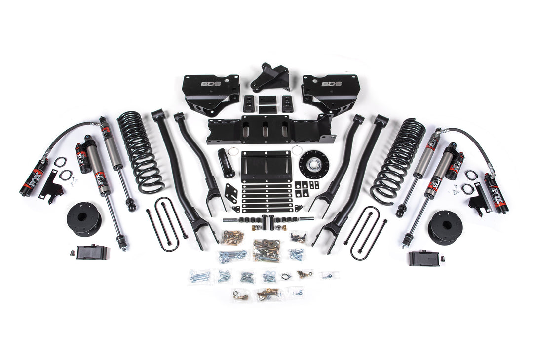 BDS Suspension 4 Inch Lift Kit w/ 4-Link Extended Travel Ram 3500 2025-2027 4WD Gas - 3 Inch Block Kit with OE Air Assist / FOX 2.5 Performance Elite
