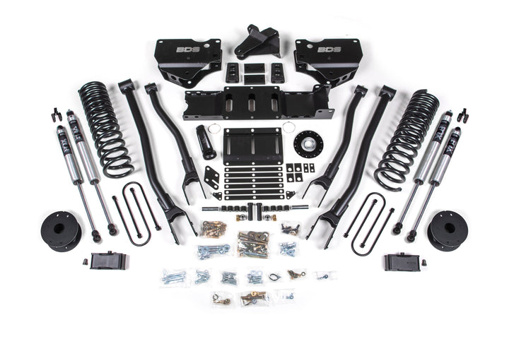 BDS Suspension 4 Inch Lift Kit w/ 4-Link Extended Travel Ram 3500 2025-2027 4WD Diesel - Coil Spring/Bump Stop Extension – FOX 2.0 Performance Series – 3 Inch Block Kit with OE Air Assist