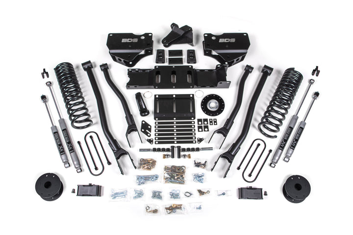 BDS Suspension 4 Inch Lift Kit w/ 4-Link Extended Travel Ram 3500 2025-2027 4WD Gas - 3 Inch Block Kit with OE Air Assist / NX2 Nitro Series