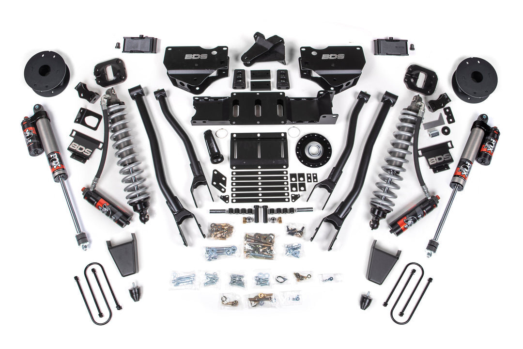 BDS Suspension 4 Inch Lift Kit w/ 4-Link Extended Travel Ram 3500 2025-2027 4WD Diesel - Coil-Over/Rubber Bump Stop – FOX 2.5 Performance Elite – 3 Inch Block Kit with OE Air Assist