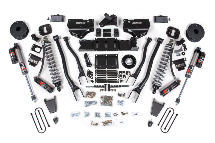 BDS Suspension 4 Inch Lift Kit w/ 4-Link Extended Travel Ram 3500 2025-2027 4WD Diesel - Coil-Over/Rubber Bump Stop – FOX 2.5 Performance Elite – 3 Inch Block Kit with OE Air Assist