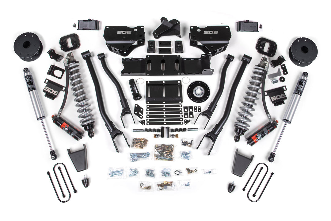 BDS Suspension 4 Inch Lift Kit w/ 4-Link Extended Travel Ram 3500 2025-2027 4WD Diesel - Coil-Over/Rubber Bump Stop – FOX 2.5 Performance Series HTO – 3 Inch Block Kit with OE Air Assist
