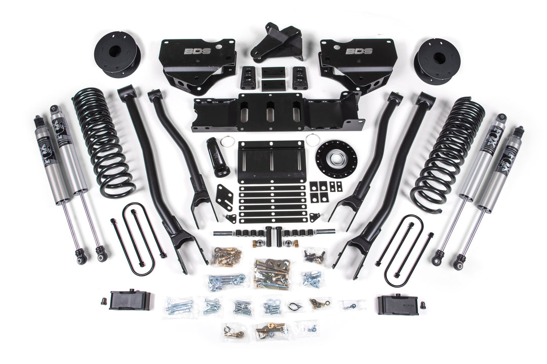 BDS Suspension 4 Inch Lift Kit w/ 4-Link Extended Travel Ram 3500 2025-2027 4WD Diesel - Coil Spring/Bump Stop Extension – FOX 2.5 Performance Series HTO – 3 Inch Block Kit Without Overload