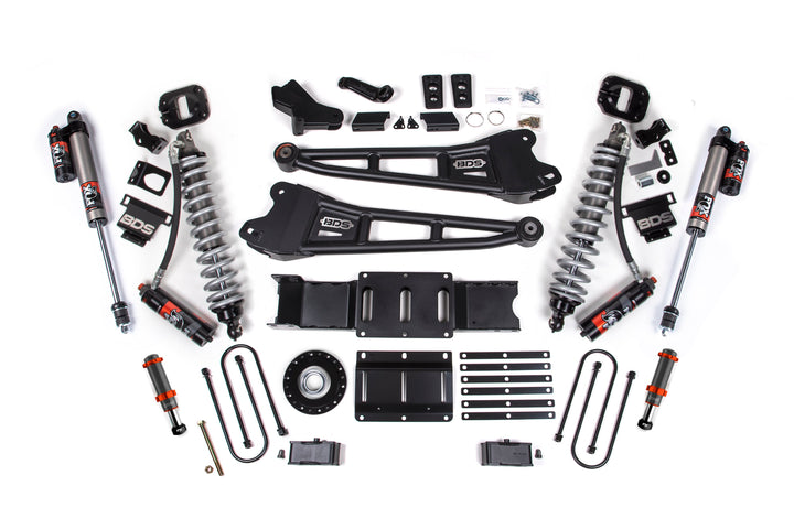 BDS Suspension 4 Inch Lift Kit w/ Radius Arm Extended Travel Ram 3500 2025-2027 4WD Diesel - Coil-Over/FOX 2.0 Hydro Bump Stop – FOX 2.5 Performance Elite – 2 Inch Block Kit Without Overload