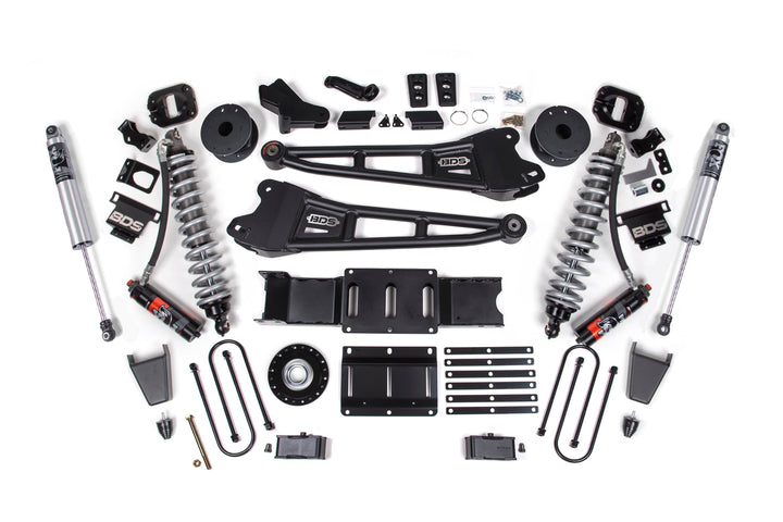 BDS Suspension 4 Inch Lift Kit w/ Radius Arm Extended Travel Ram 3500 2025-2027 4WD Diesel - Coil-Over/Rubber Bump Stop – FOX 2.5 Performance Series HTO – 3 Inch Block Kit with OE Air Assist