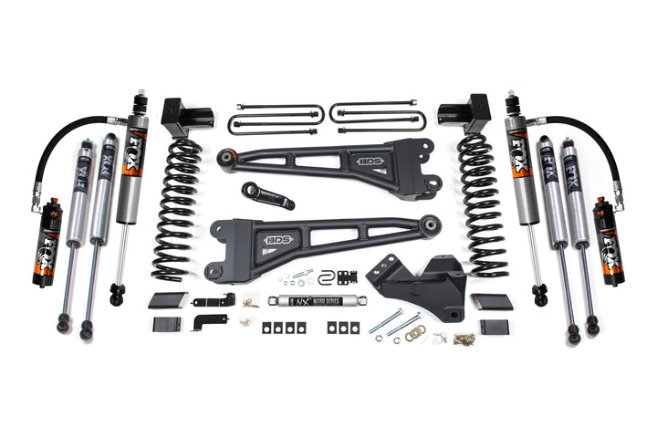 BDS Suspension 5 Inch Lift Kit w/ Radius Arm Ford F250/F350 Super Duty 2023-2026 4WD Gas - 5 Inch Block Kit Without Overload / FOX 2.5 Performance Elite