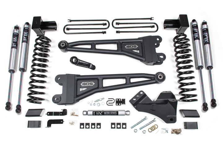 BDS Suspension 5 Inch Lift Kit w/ Radius Arm Ford F250/F350 Super Duty 2023-2026 4WD Diesel - 5 Inch Block Kit With Overload / FOX 2.0 Performance Series