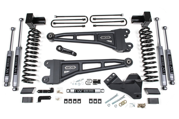 BDS Suspension 5 Inch Lift Kit w/ Radius Arm Ford F250/F350 Super Duty 2023-2026 4WD Diesel - 5 Inch Block Kit With Overload / NX2 Nitro Series